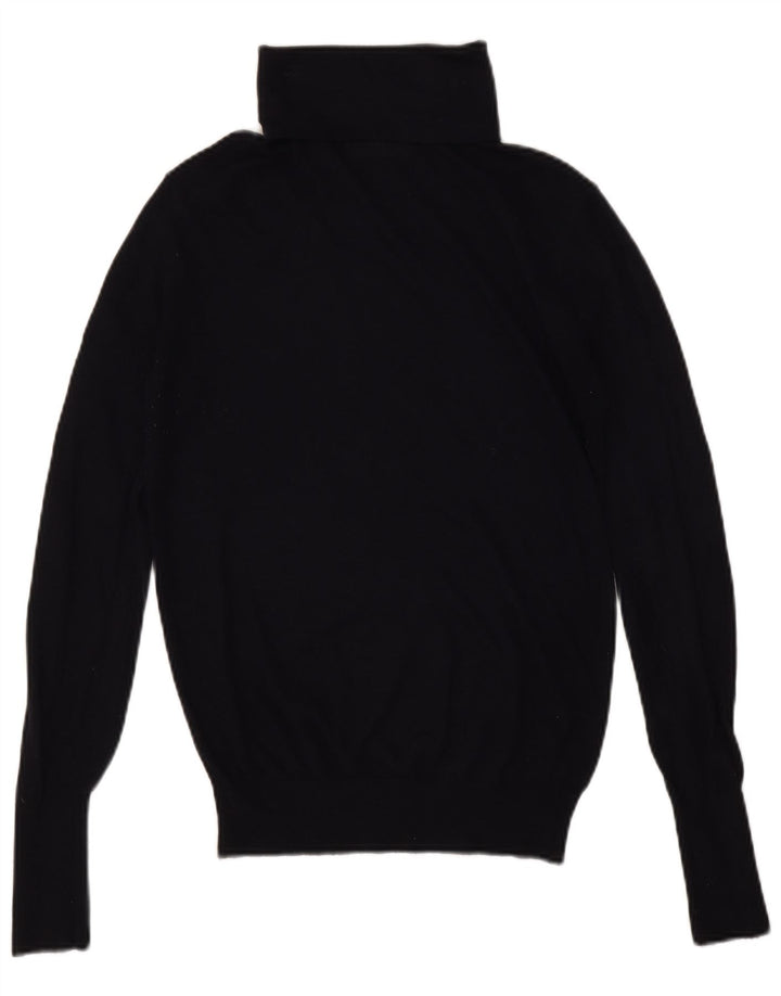 Maglione maglione a collo alto da donna Zara UK 12 Medio blu navy modal