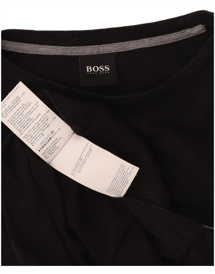 Top da uomo Hugo Boss a maniche lunghe in cotone nero medio