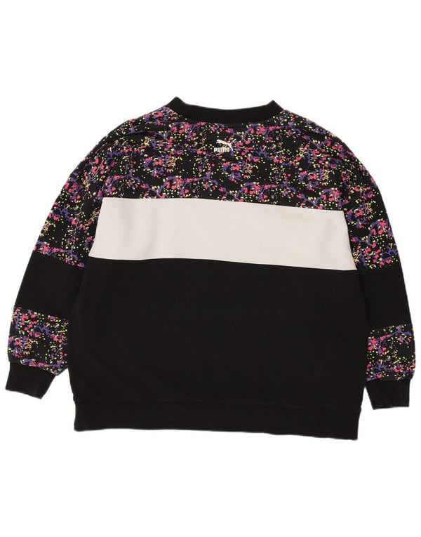 Felpa grafica da donna Puma Jumper UK 22 3XL Cotone color block nero