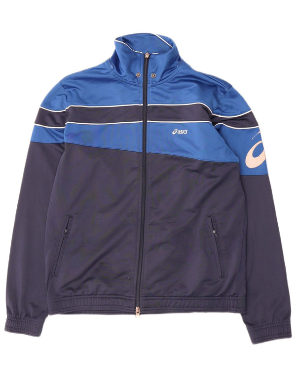 Giacca da ginnastica grafica da uomo Asics, piccola, color block blu navy