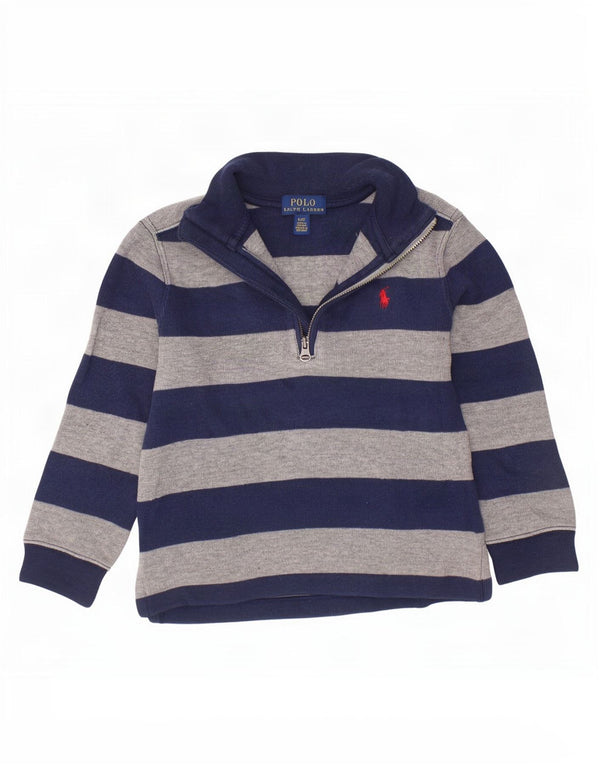 Polo Ralph Lauren Maglione con collo con zip per ragazzi 3-4 anni a righe blu navy