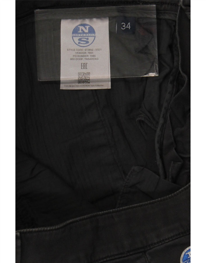 Pantaloncini cargo da uomo North Sails W34 Large in cotone grigio