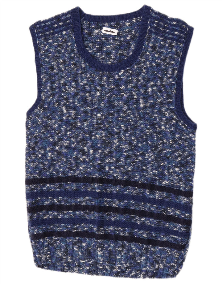 Canottiera vintage da uomo piccola blu screziata
