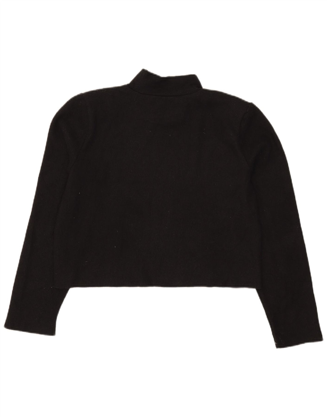 Top corto da donna Zara a maniche lunghe UK 14 poliestere nero medio