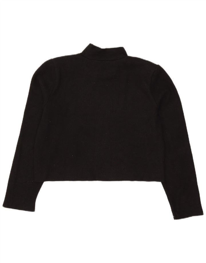 Top corto da donna Zara a maniche lunghe UK 14 poliestere nero medio