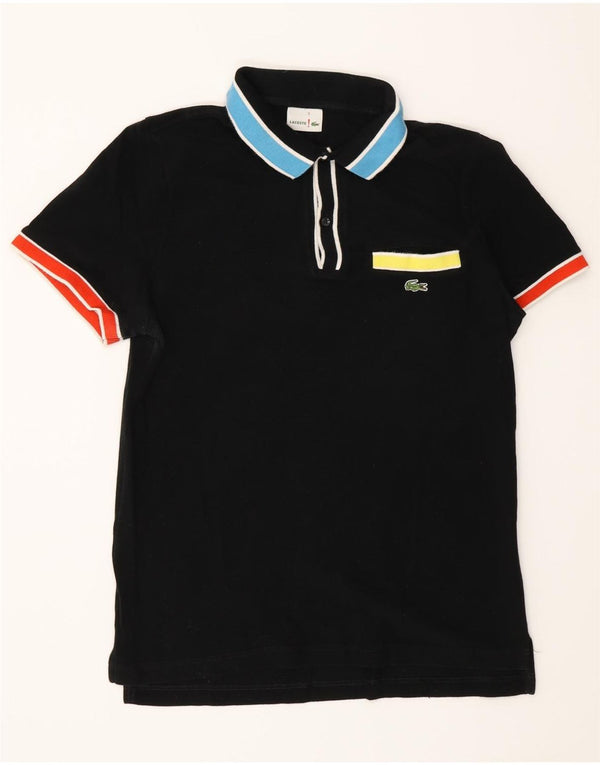 Polo da uomo Lacoste taglia 3 piccola in cotone color block nero