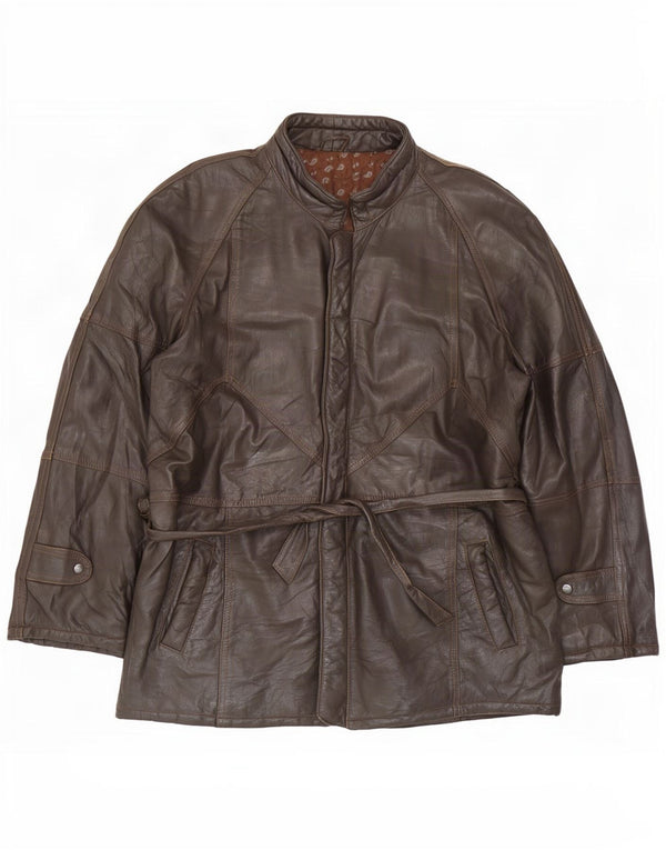 Giacca in pelle vintage da uomo UK 40 grande marrone