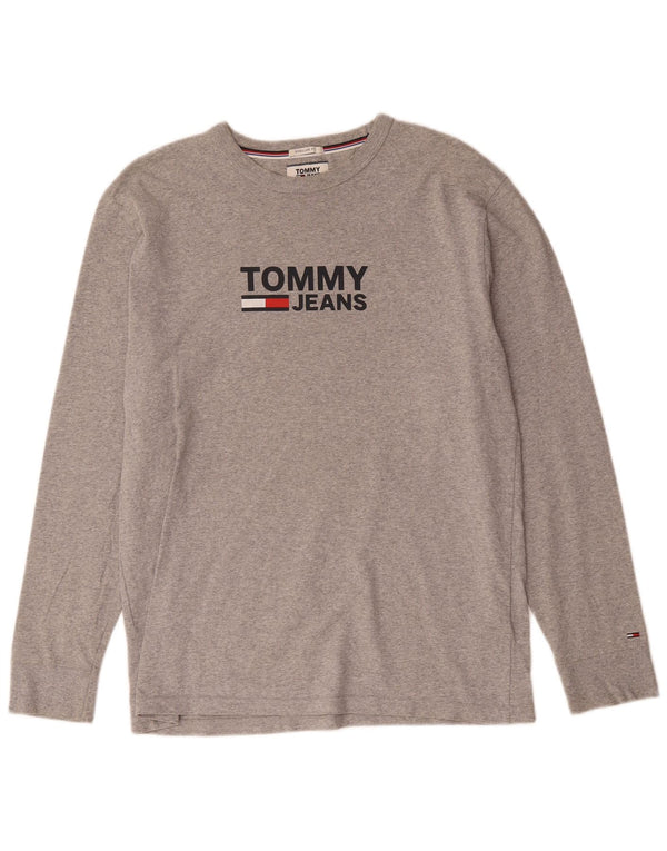 Tommy Hilfiger Uomo Regular Fit Graphic Top manica lunga grigio medio chiazzato