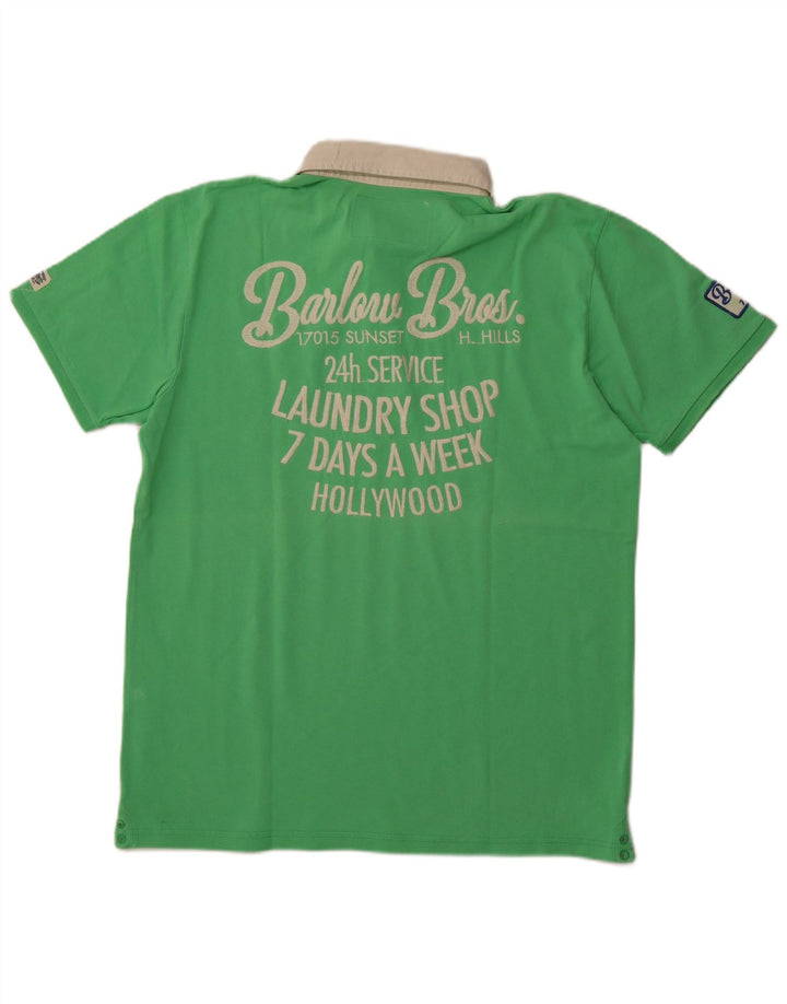 Polo da rugby grafica da uomo SCOTCH & SODA XL in cotone verde