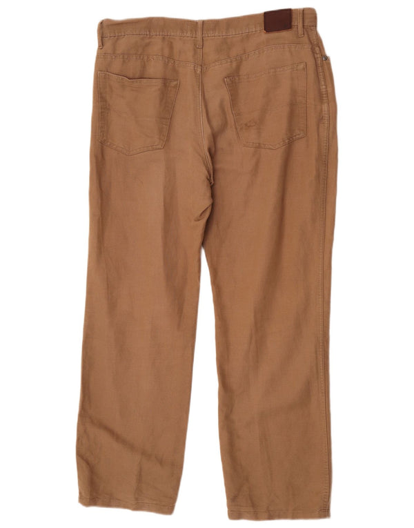 Pantaloni casual dritti Marks & Spencer da uomo Blue Harbour W34 L29 Marrone