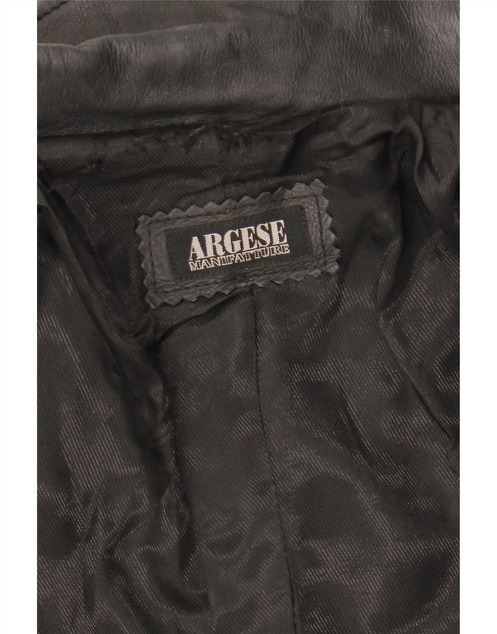 Cappotto in pelle da donna VINTAGE UK 10 piccolo nero