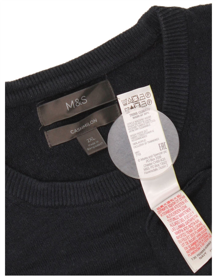 Maglione maglione girocollo da uomo Marks & Spencer 2XL acrilico blu navy
