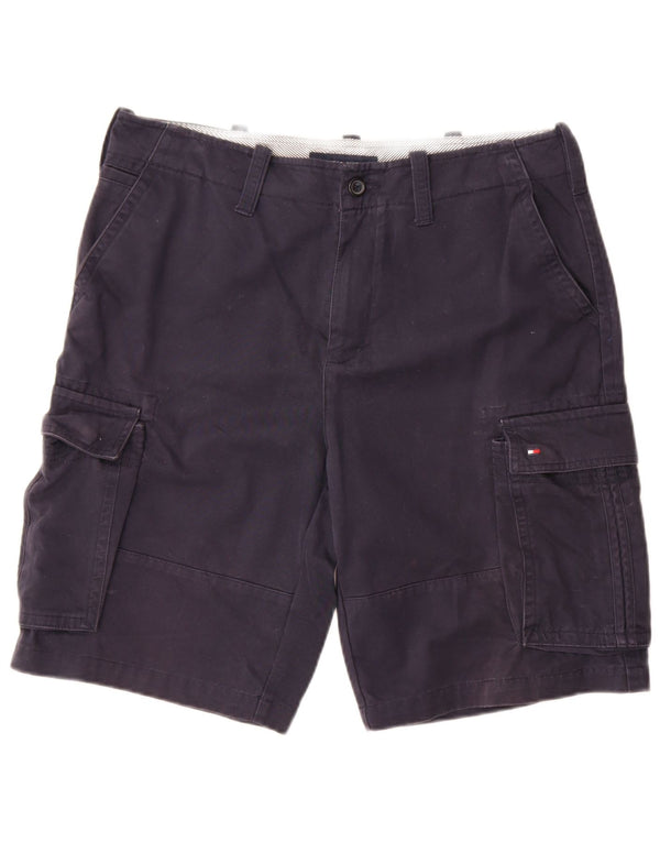 Pantaloncini cargo da uomo Tommy Hilfiger W34 Large in cotone blu navy