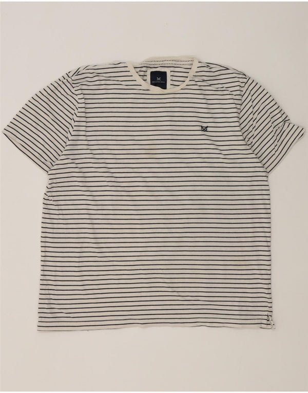 Crew Clothing T-shirt da uomo Top 2XL cotone a righe bianche