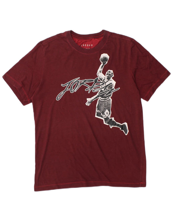T-shirt grafica da uomo JORDAN Top in cotone bordeaux medio