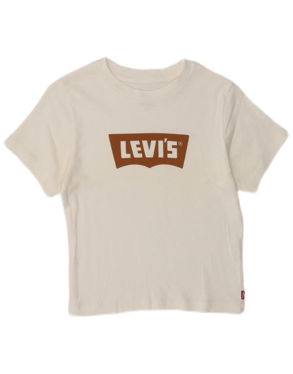 T-shirt grafica corta da donna Levi's UK 8 piccola bianca