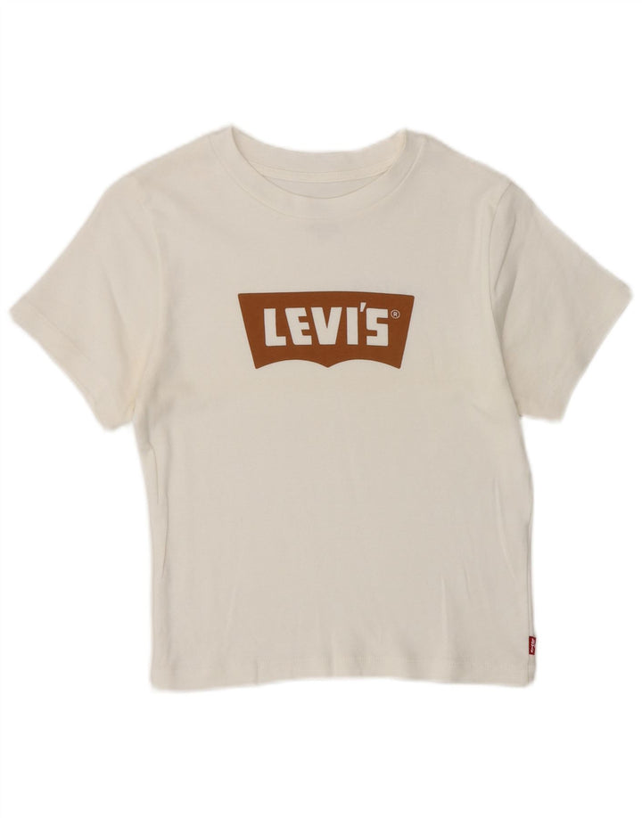 T-shirt grafica corta da donna Levi's UK 8 piccola bianca