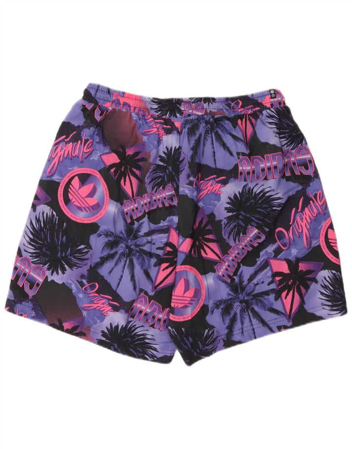 Pantaloncini da bagno grafici da uomo Adidas in poliestere floreale multicolore medio