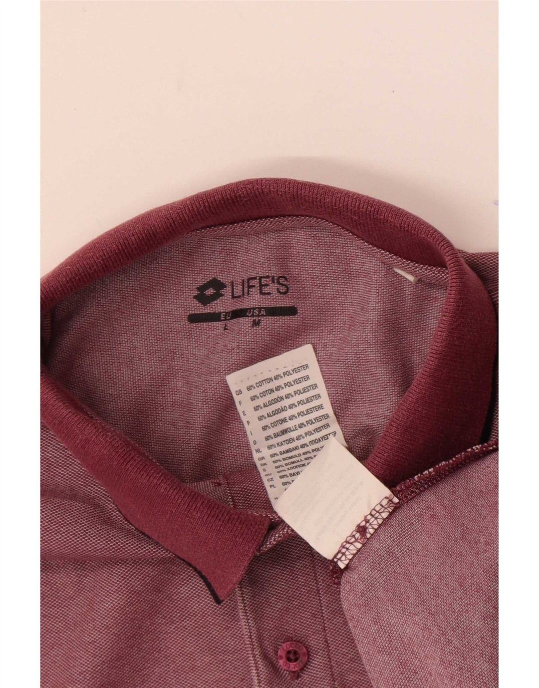 Polo da uomo Lotto in cotone bordeaux medio