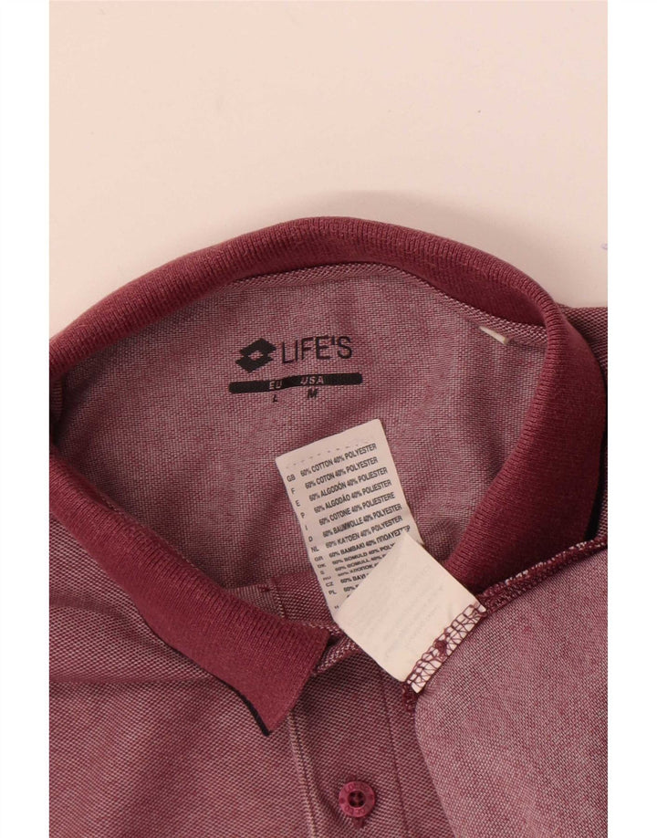 Polo da uomo Lotto in cotone bordeaux medio