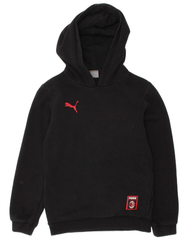 Felpa con cappuccio grafica Puma da bambino AC Milan 7-8 anni in cotone nero