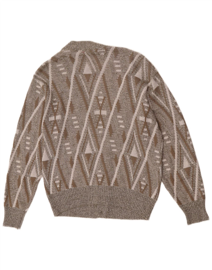 Maglione cardigan da uomo Breidhof IT 52 grande grigio geometrico