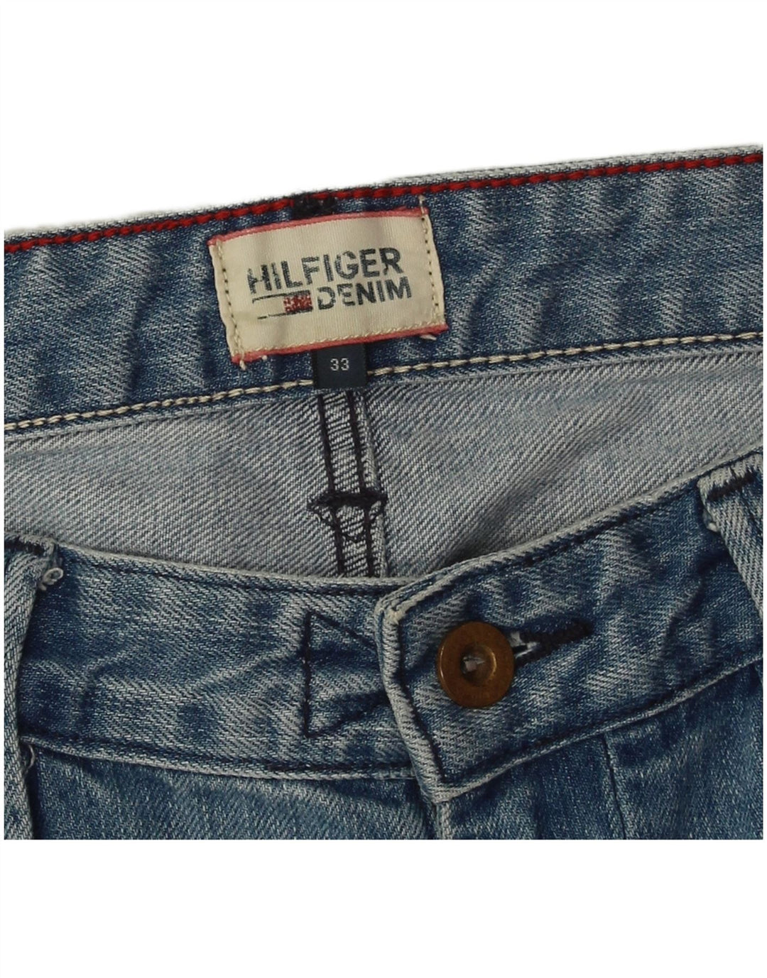 Pantaloncini di jeans da uomo Tommy Hilfiger W33 cotone blu medio