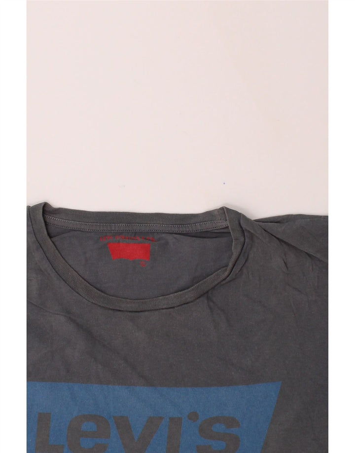 LEVI'S Mens Graphic T-Shirt Top Large Grey Vintage Levi's and Second-Hand Levi's from Messina Hembry 