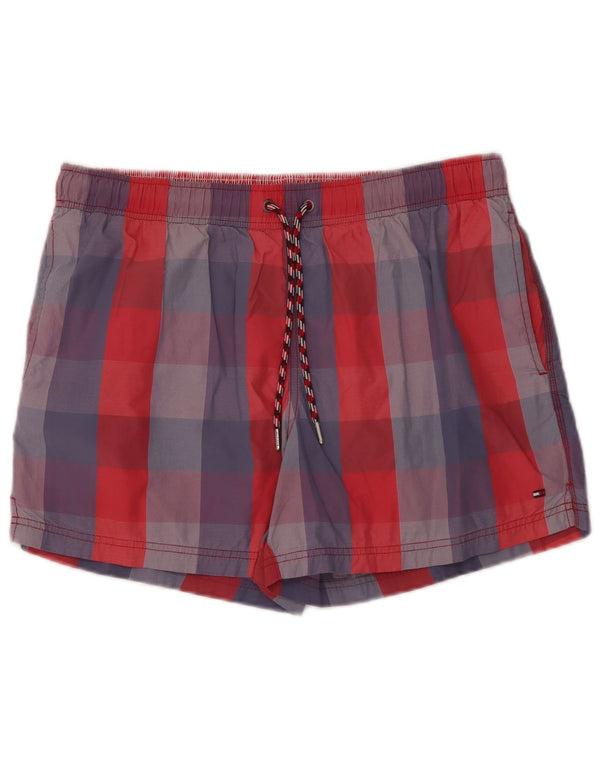 Pantaloncini da bagno da uomo Tommy Hilfiger grandi nylon a quadri multicolore