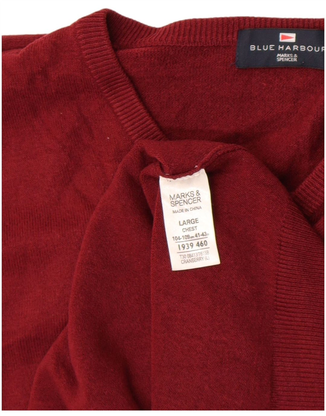 Maglione da uomo con scollo a V Marks & Spencer grande acrilico rosso