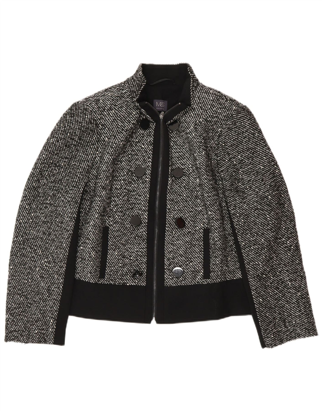 Giubbotto bomber da donna Marks & Spencer UK 14 grande poliestere chiazzato grigio