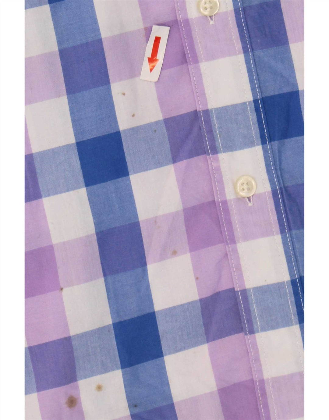 Camicia a maniche corte da uomo Easy Care Chaps 2XL in cotone a quadretti blu