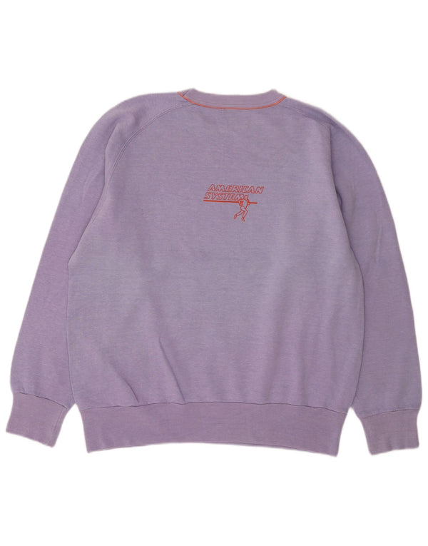 Felpa grafica da donna vintage maglione UK 18 XL viola
