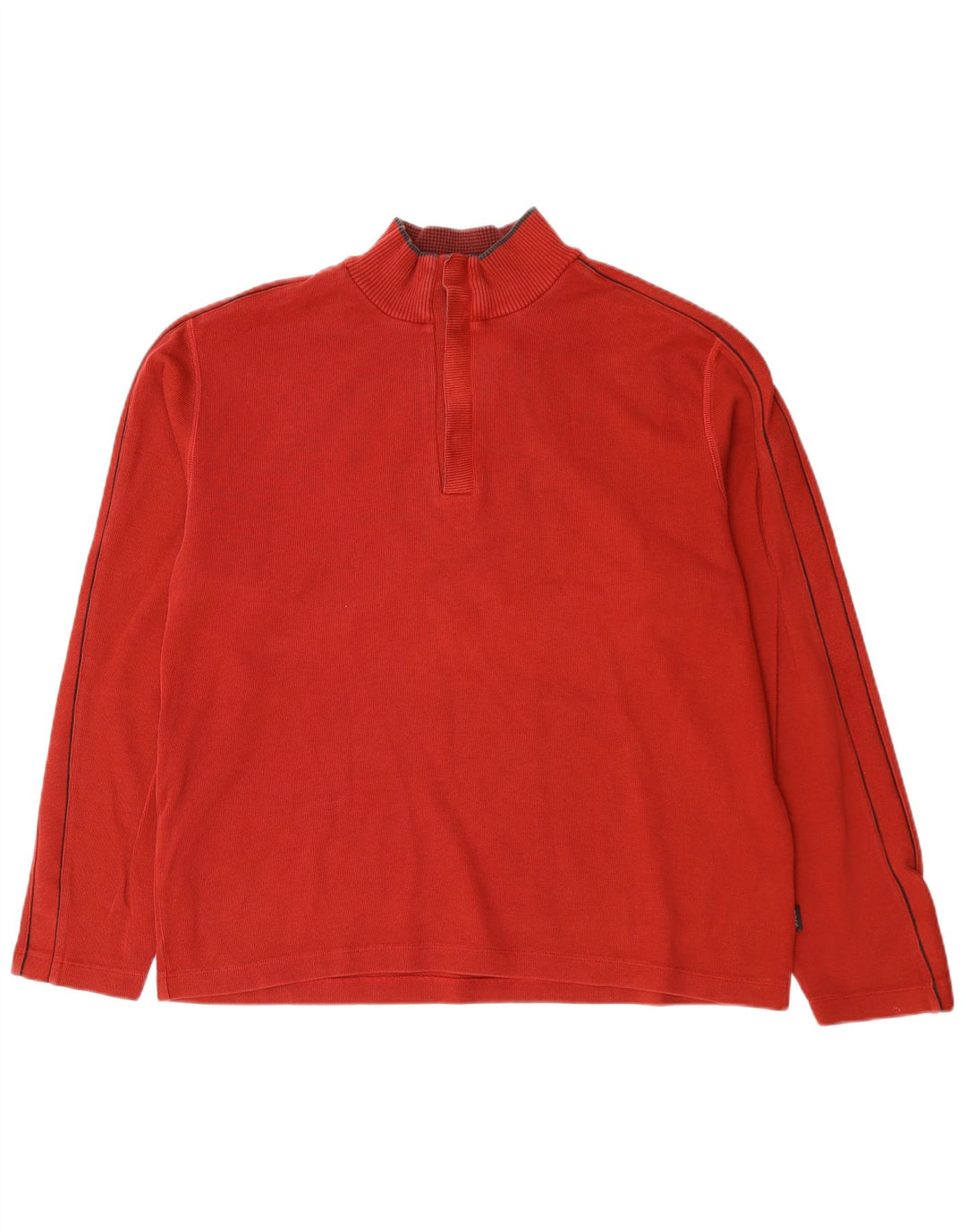 Hugo Boss Top da uomo con zip e collo a maniche lunghe 2XL rosso cotone