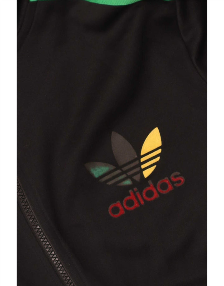 Maglione con cappuccio e zip Adidas da uomo in poliestere nero medio