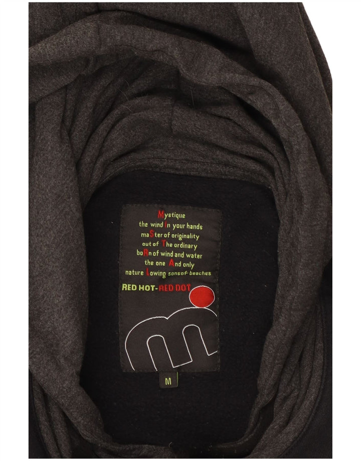 Felpa con cappuccio e zip grafica da uomo MISTRAL nera media