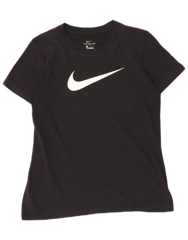 T-shirt grafica Nike Dri Fit da donna, taglia UK 10, piccola, in cotone blu navy