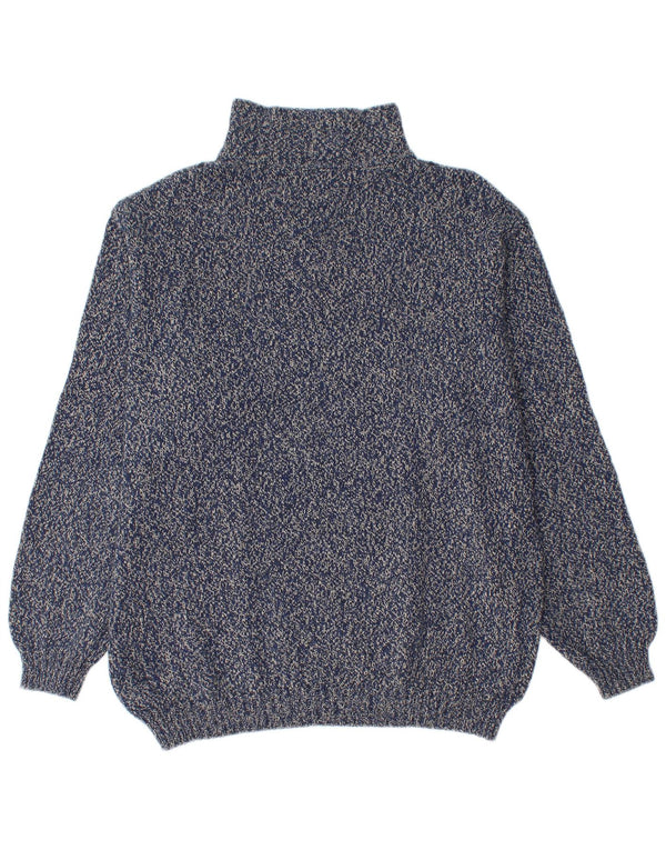 Maglione da uomo con zip e collo Avirex 2XL cotone screziato blu navy