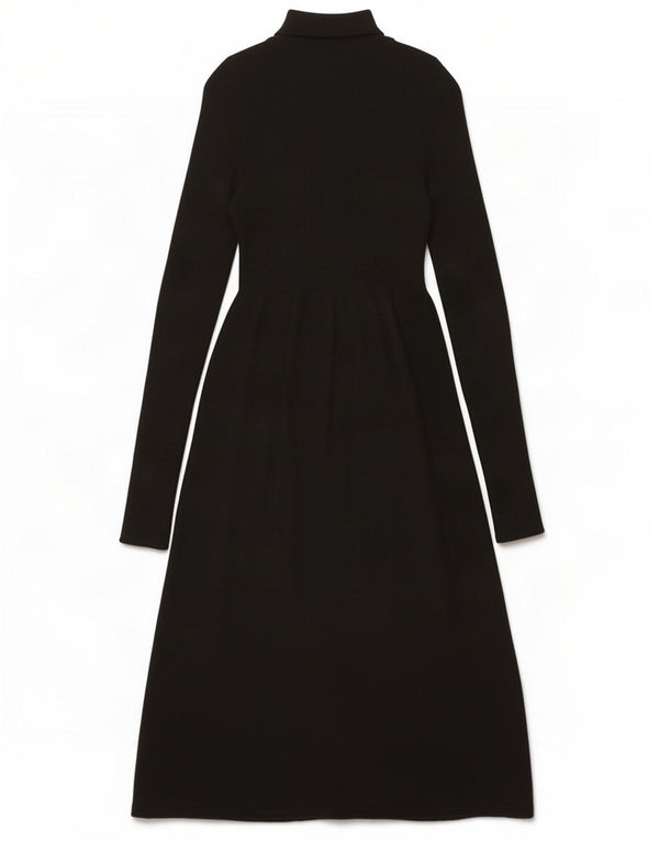 Vestito maglione a maniche lunghe maxi da donna Zara UK 14 Large Rayon nero