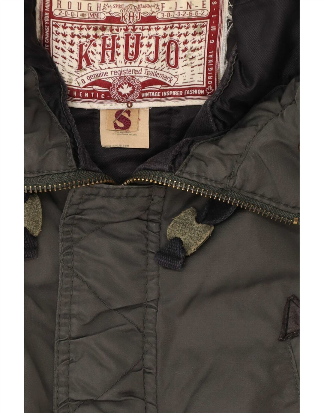 Giacca parka da uomo con cappuccio KHUJO UK 36 Small Verde Poliestere