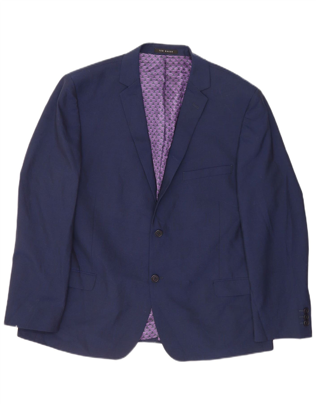 Giacca blazer da uomo a 2 bottoni Ted Baker UK 46 3XL Lana blu navy