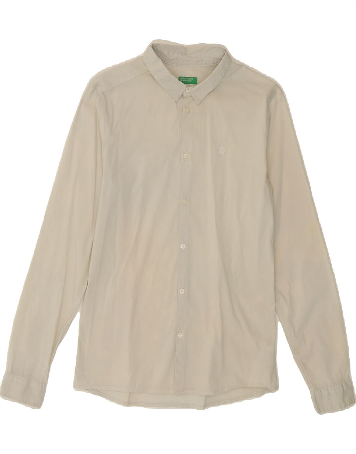 BENETTON Boys Shirt 13-14 Years 3XL White Cotton Vintage Benetton and Second-Hand Benetton from Messina Hembry 