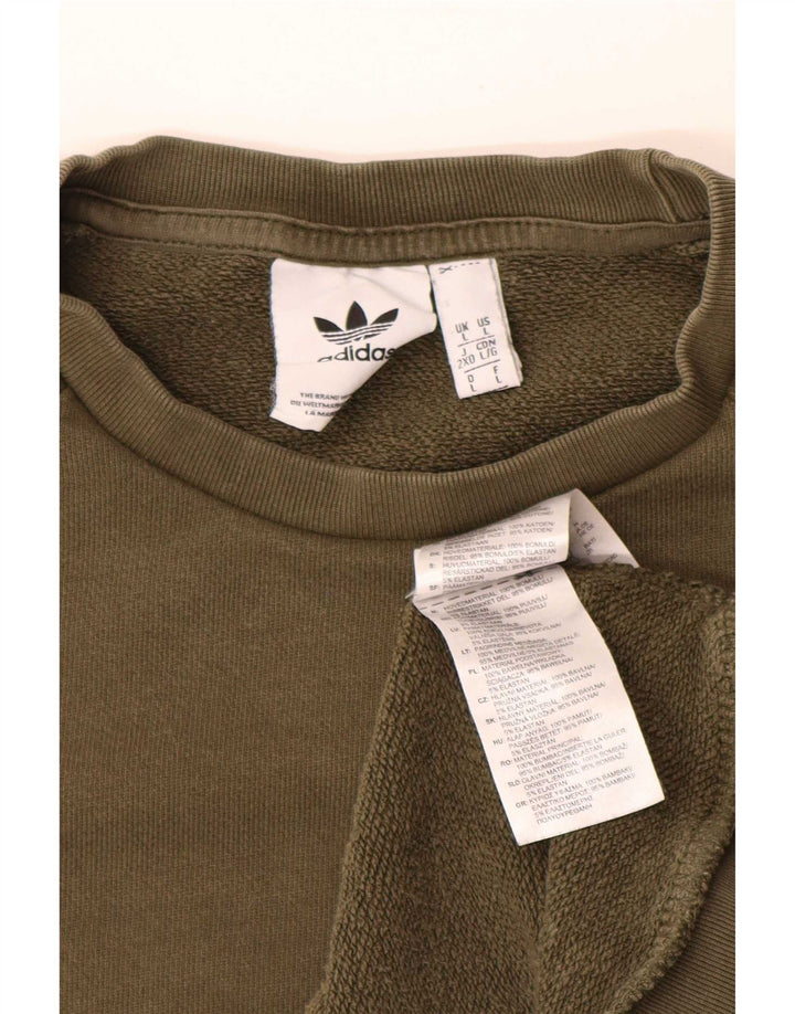 Felpa da uomo Adidas Maglione grande in cotone kaki