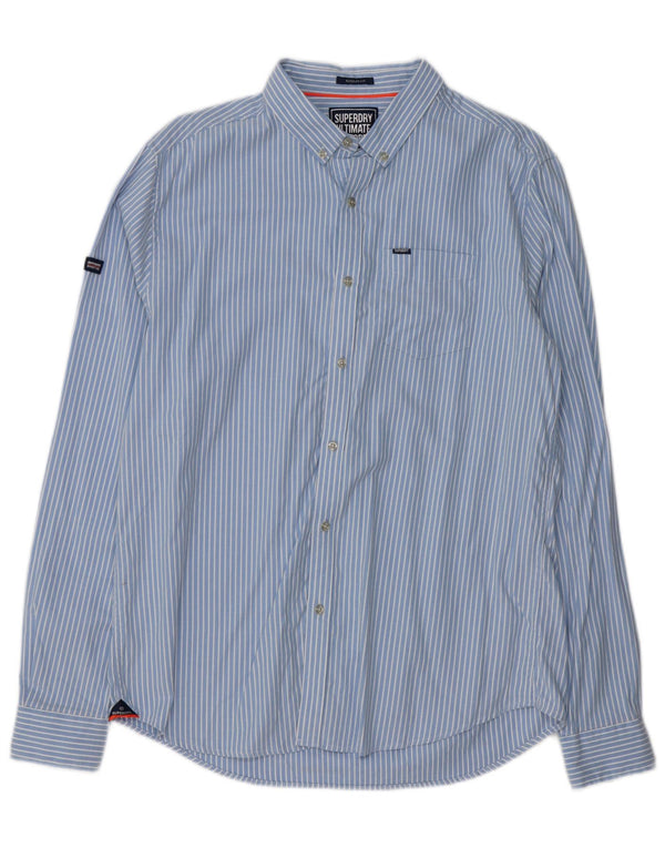 Camicia da uomo vestibilità regolare SUPERDRY XL blu gessato