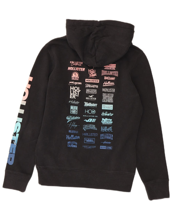 Felpa con cappuccio grafica da uomo Hollister Small in cotone nero