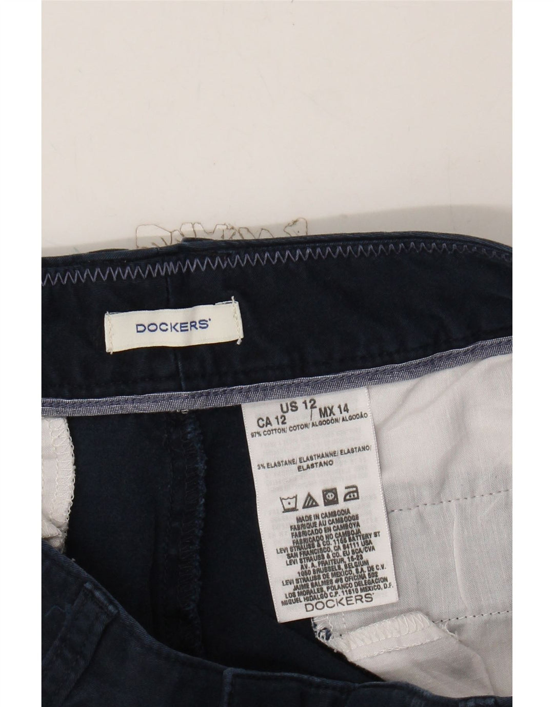 DOCKERS Womens Chino Shorts US 12 Large W32 Navy Blue Cotton Vintage Dockers and Second-Hand Dockers from Messina Hembry 