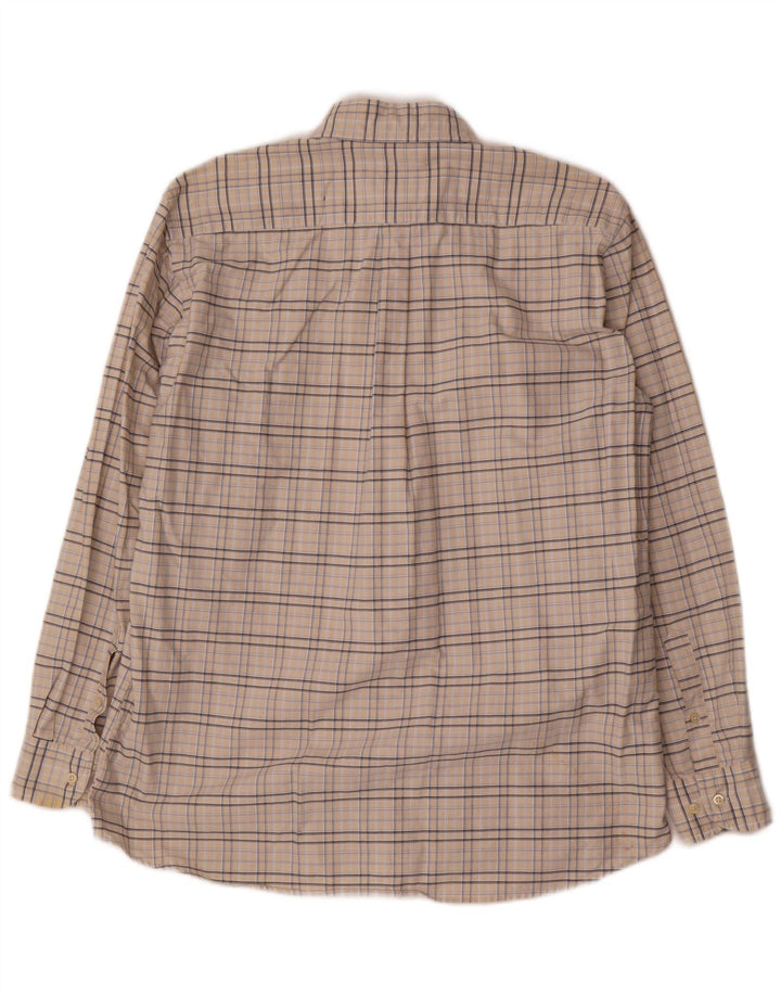 Camicia da uomo in flanella Avirex, cotone a quadri beige medio