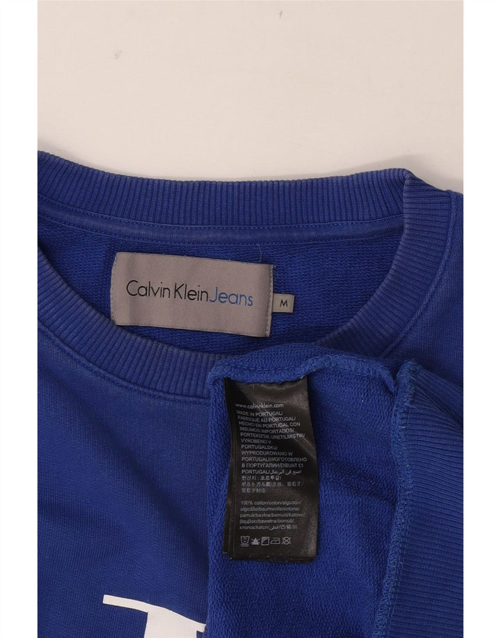 Calvin Klein Jeans Felpa grafica da uomo Maglione in cotone blu medio