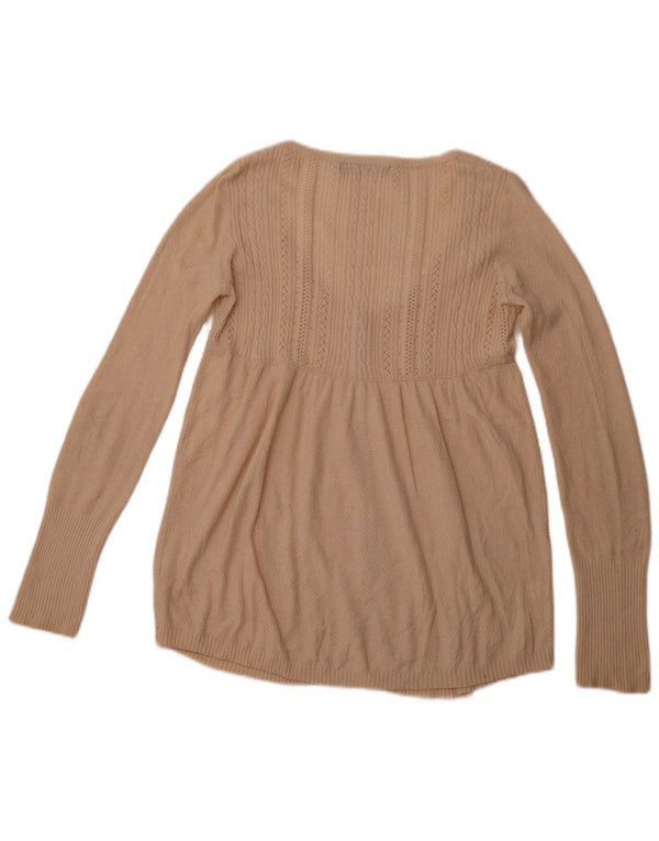 Maglione Cardigan Da Donna ZARA UK 12 Cotone Beige Medio