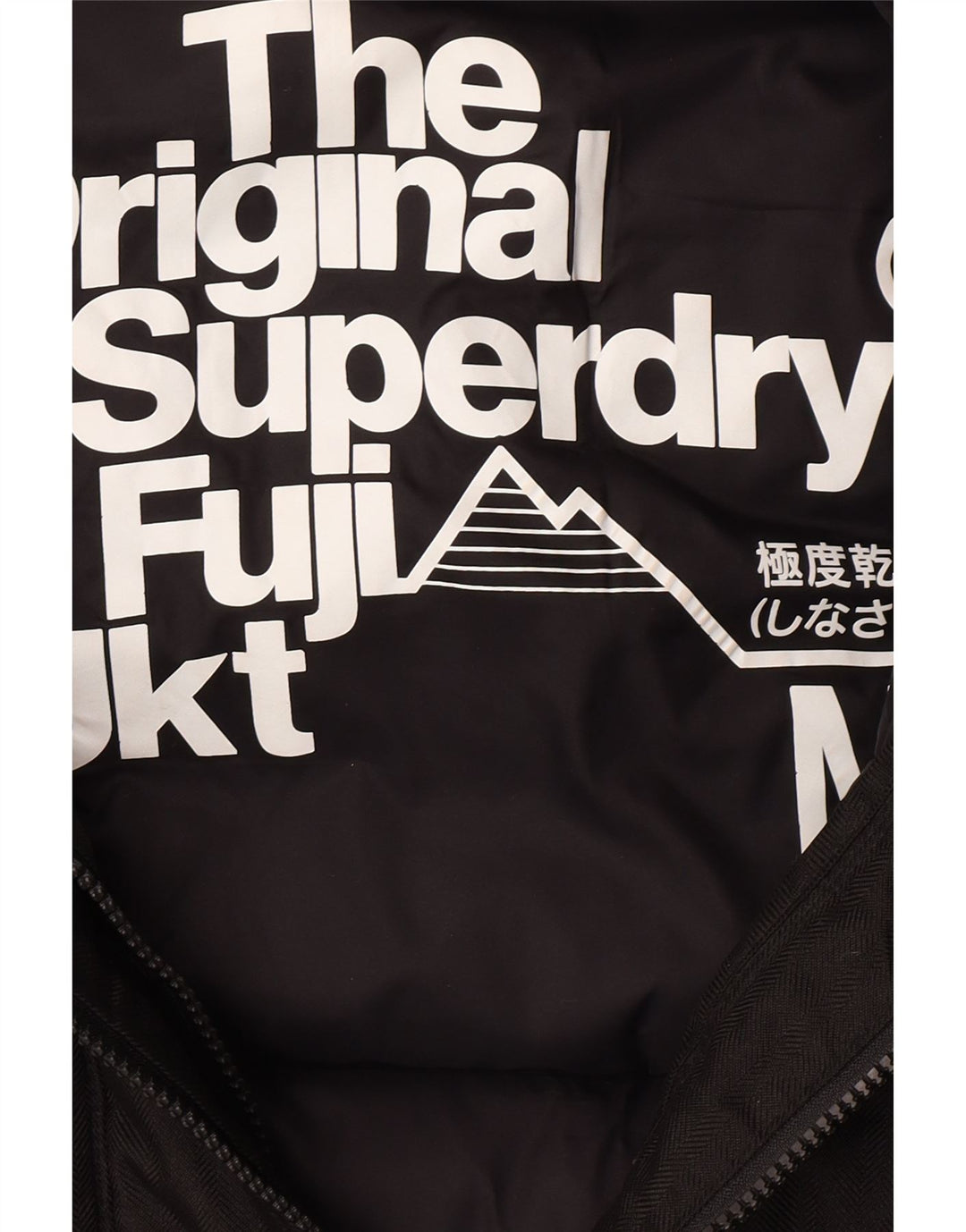 Giacca imbottita con cappuccio da uomo Superdry UK 38 poliestere nero medio